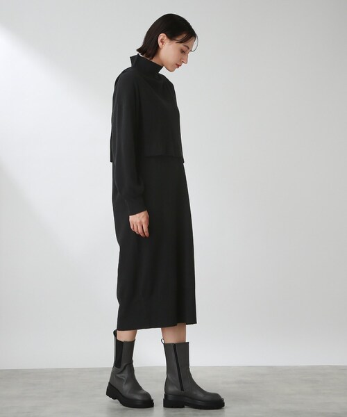 THE SHOP TK (ザ ショップ ティーケー )の「◆【洗える/2点セット/ウール混】レイヤードニットワンピース(ワンピース・レディース・グレー/イエロー/ブラック・12)」の11枚目の写真