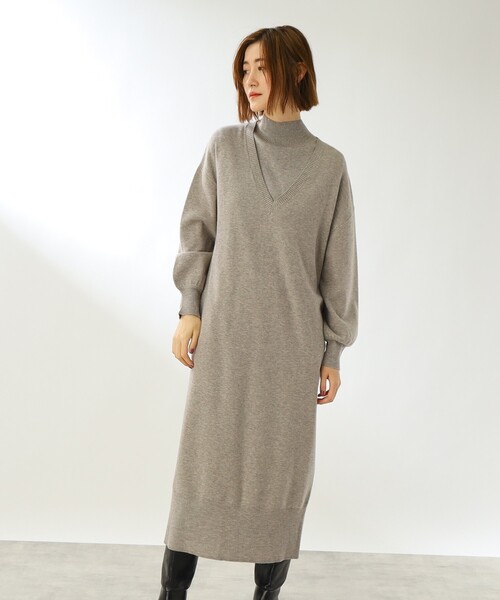 THE SHOP TK (ザ ショップ ティーケー )の「◆【洗える/2点セット/ウール混】レイヤードニットワンピース(ワンピース・レディース・グレー/イエロー/ブラック・12)」の16枚目の写真