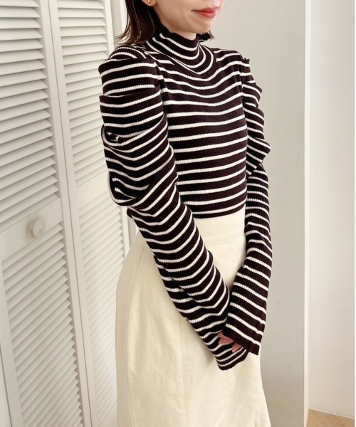 Heather(ヘザー)の「パワショルニットプルオーバー 175265(ニット/セーター・レディース・ホワイト/ブラック/ブラウン・FREE)」の5枚目の写真