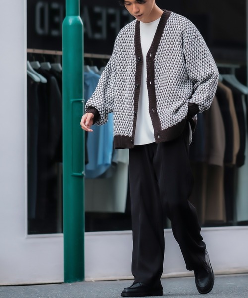 improves（インプローブス）の「ジャガード バルーンスリーブ シャギーニット カーディガン（カーディガン/ボレロ・メンズ・ブラック/ネイビー/グリーン・MEDIUM/LARGE）」の18枚目の写真