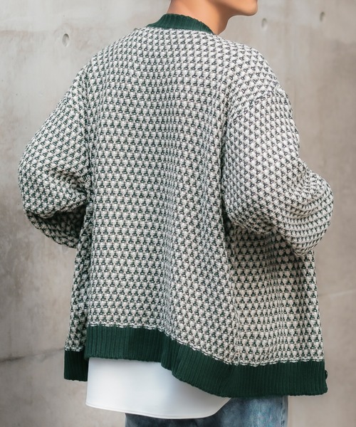 improves（インプローブス）の「ジャガード バルーンスリーブ シャギーニット カーディガン（カーディガン/ボレロ・メンズ・ブラック/ネイビー/グリーン・MEDIUM/LARGE）」の15枚目の写真