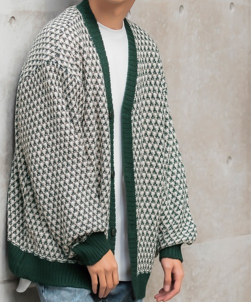 improves（インプローブス）の「ジャガード バルーンスリーブ シャギーニット カーディガン（カーディガン/ボレロ・メンズ・ブラック/ネイビー/グリーン・MEDIUM/LARGE）」の14枚目の写真