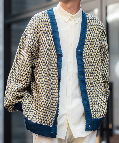 improves（インプローブス）の「ジャガード バルーンスリーブ シャギーニット カーディガン（カーディガン/ボレロ・メンズ・ブラック/ネイビー/グリーン・MEDIUM/LARGE）」の12枚目の写真