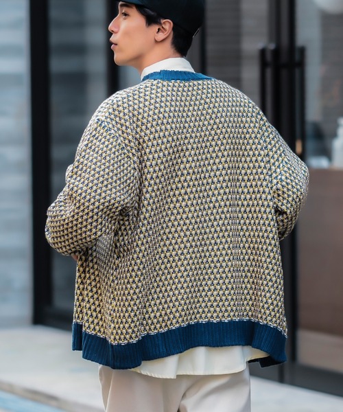 improves（インプローブス）の「ジャガード バルーンスリーブ シャギーニット カーディガン（カーディガン/ボレロ・メンズ・ブラック/ネイビー/グリーン・MEDIUM/LARGE）」の11枚目の写真