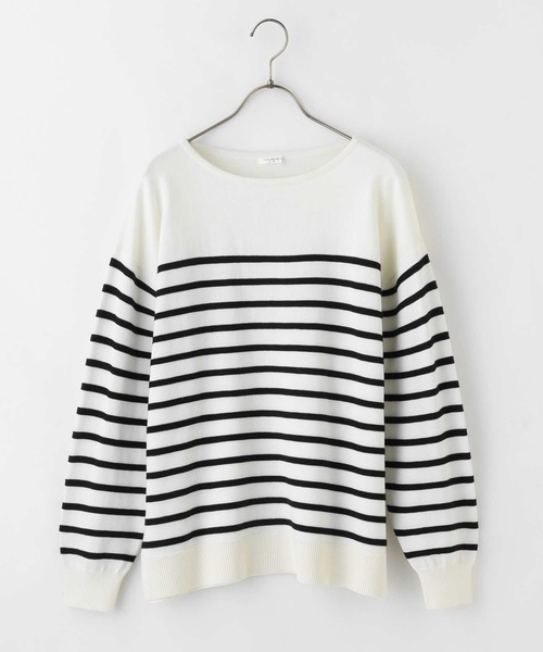 Honeys（ハニーズ）の「ボーダーニット（ニット/セーター・レディース・ホワイト×ブルー/ホワイト×イエロー/ホワイト×ブラック/ホワイト×ピンク/ネイビー×ホワイト/ホワイト系その他・LL/M/S/L）」の18枚目の写真