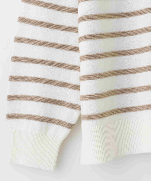 Honeys（ハニーズ）の「ボーダーニット（ニット/セーター・レディース・ホワイト×ブルー/ホワイト×イエロー/ホワイト×ブラック/ホワイト×ピンク/ネイビー×ホワイト/ホワイト系その他・LL/M/S/L）」の9枚目の写真