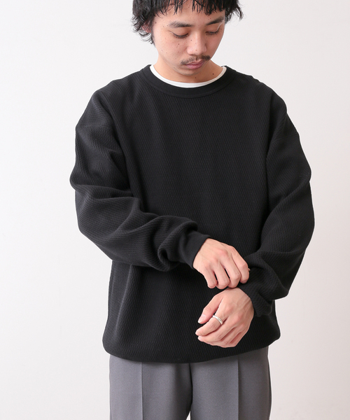 【FOLL / フォル】 ソフトタッチ ヘビーワッフル クルーネック FOLL / フォル】ソフトタッチヘビーワッフルクルーネック