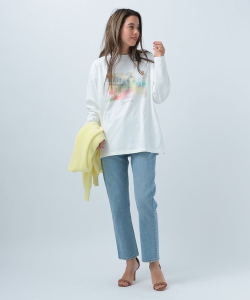 BAYFLOW（ベイフロー）の「プリントフォトロンＴ（Tシャツ/カットソー・レディース・ホワイト/チャコールグレー/オフホワイト・FREE）」の12枚目の写真