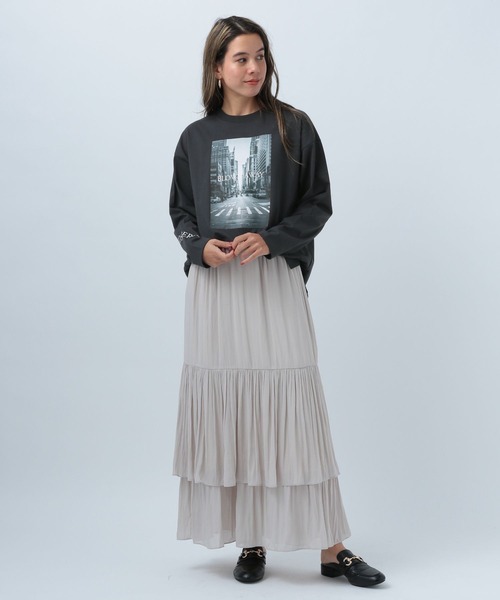 BAYFLOW（ベイフロー）の「プリントフォトロンＴ（Tシャツ/カットソー・レディース・ホワイト/チャコールグレー/オフホワイト・FREE）」の14枚目の写真