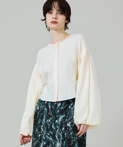 EBONY(エボニー)の「【EBONY/(エボニー)】ウールバルーンスリーブブラウス(シャツ/ブラウス・レディース・ブラック/ホワイト・2)」の20枚目の写真