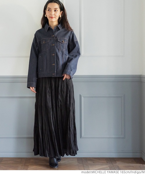 coca(coca)(コカ)の「ノンウォッシュデニムジャケット(デニムジャケット・レディース・インディゴブルー・M/L)」の2枚目の写真