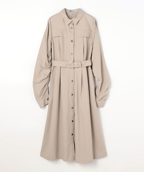 179/WG（イチナナキュウダブルジー）の「ギャザースリーブワンピース（ワンピース・レディース・ベージュ/グリーン/ブルー・MEDIUM）」の4枚目の写真