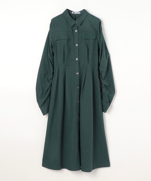 179/WG（イチナナキュウダブルジー）の「ギャザースリーブワンピース（ワンピース・レディース・ベージュ/グリーン/ブルー・MEDIUM）」の7枚目の写真