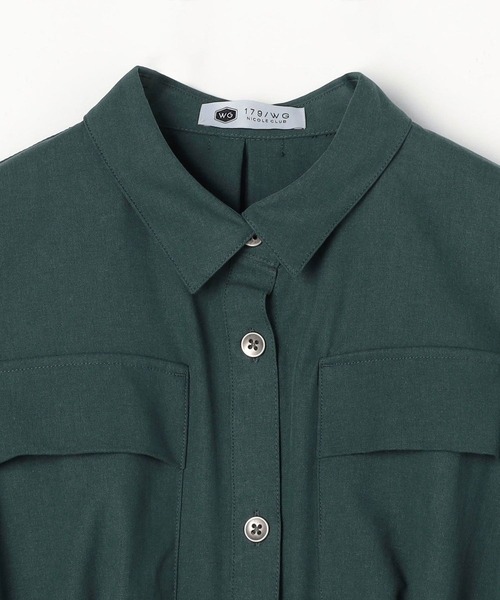 179/WG（イチナナキュウダブルジー）の「ギャザースリーブワンピース（ワンピース・レディース・ベージュ/グリーン/ブルー・MEDIUM）」の9枚目の写真