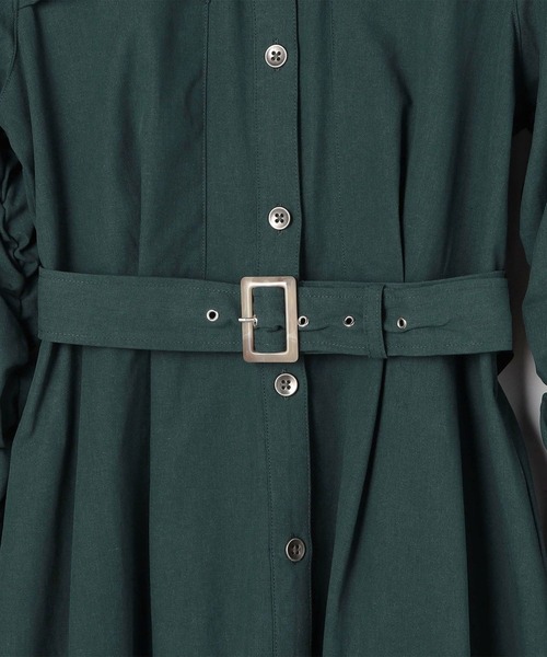 179/WG（イチナナキュウダブルジー）の「ギャザースリーブワンピース（ワンピース・レディース・ベージュ/グリーン/ブルー・MEDIUM）」の12枚目の写真