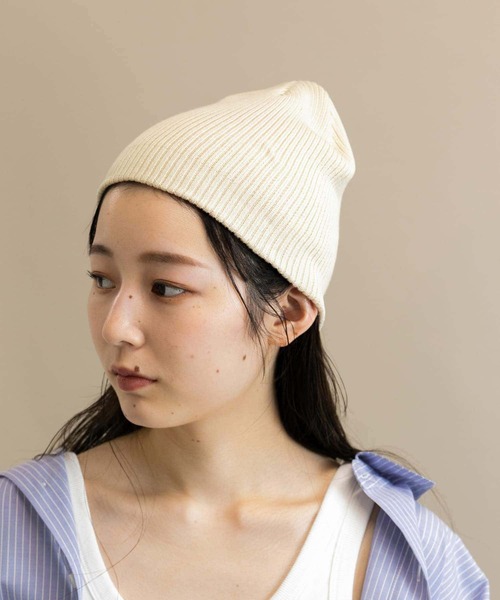 SMELLY（スメリー）の「リブニットビーニー（ニットキャップ/ビーニー・レディース・アイボリー/ブラック/チャコールグレー/ブルー系その他/オレンジ系その他・-/FREE）」の2枚目の写真