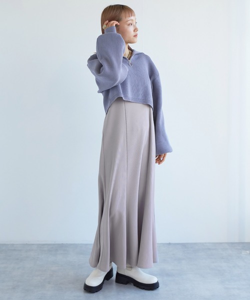 DABUWAWAキャミワンピース×フリンジニットセット WEB限定】キャミニットワンピースセット