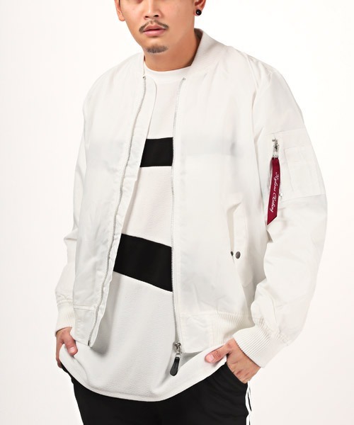 LUXSTYLE(ラグスタイル)の「ヘビーツイル裏タフタMA-1(MA-1・メンズ・ブラック/ホワイト/カーキ・L/XL/M)」の2枚目の写真