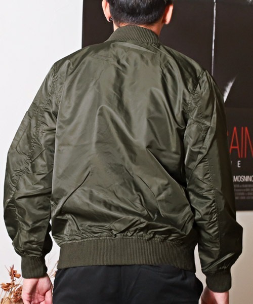 LUXSTYLE(ラグスタイル)の「ヘビーツイル裏タフタMA-1(MA-1・メンズ・ブラック/ホワイト/カーキ・L/XL/M)」の4枚目の写真