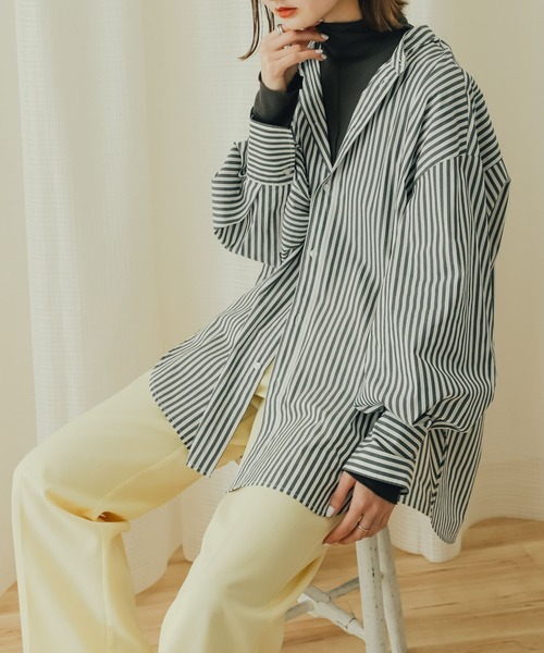 SENSE OF PLACE by URBAN RESEARCH（センスオブプレイスバイアーバンリサーチ）の「カラーコクーンスリーブシャツ（シャツ/ブラウス・レディース・オフホワイト/その他2/ブルー系その他/その他1/パープル系その他・ONE）」の5枚目の写真