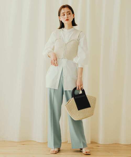 SENSE OF PLACE by URBAN RESEARCH（センスオブプレイスバイアーバンリサーチ）の「カラーコクーンスリーブシャツ（シャツ/ブラウス・レディース・オフホワイト/その他2/ブルー系その他/その他1/パープル系その他・ONE）」の12枚目の写真