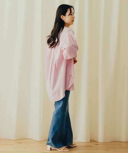 SENSE OF PLACE by URBAN RESEARCH（センスオブプレイスバイアーバンリサーチ）の「カラーコクーンスリーブシャツ（シャツ/ブラウス・レディース・オフホワイト/その他2/ブルー系その他/その他1/パープル系その他・ONE）」の14枚目の写真