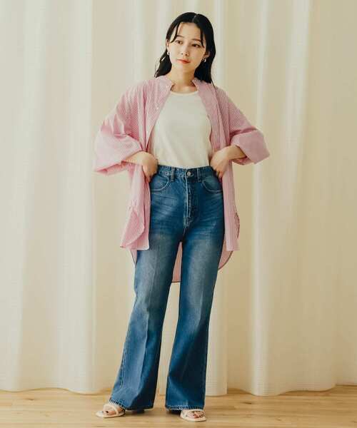 SENSE OF PLACE by URBAN RESEARCH（センスオブプレイスバイアーバンリサーチ）の「カラーコクーンスリーブシャツ（シャツ/ブラウス・レディース・オフホワイト/その他2/ブルー系その他/その他1/パープル系その他・ONE）」の16枚目の写真