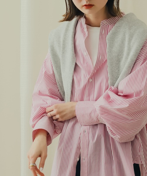 SENSE OF PLACE by URBAN RESEARCH（センスオブプレイスバイアーバンリサーチ）の「カラーコクーンスリーブシャツ（シャツ/ブラウス・レディース・オフホワイト/その他2/ブルー系その他/その他1/パープル系その他・ONE）」の18枚目の写真