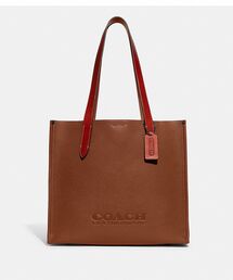 未使用級 COACH リレー トート 34 レザー 型押し ブック トートバッグ 未使用級 COACH リレー トート 34 レザー 型押し ブック トート