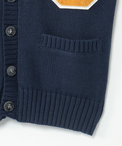 ikka（イッカ）の「カレッジニットカーディガン（120~160cm）（カーディガン/ボレロ・キッズ・ネイビー・120/150/140/160/130）」の2枚目の写真
