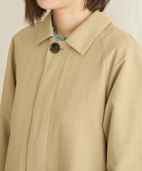 LBC（エルビーシー）の「【洗えるコート】ナイロンワッシャーステンカラーコート（ピーコート・レディース・ミント/ベージュ/グレー・M/L）」の18枚目の写真