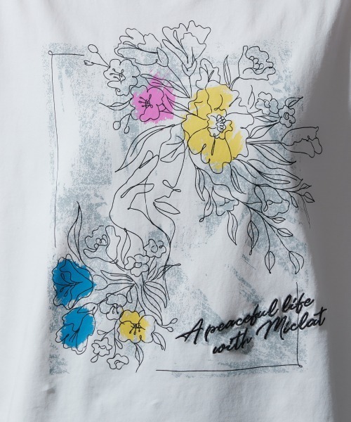 miclat(ミクラ)の「大きいサイズ miclatオリジナルプリントTシャツ(Tシャツ/カットソー・レディース・チャコールグレー/オフホワイト/グリーン系・L/3L/LL/5L/4L)」の16枚目の写真