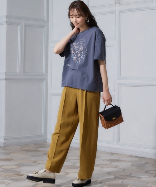 miclat(ミクラ)の「大きいサイズ miclatオリジナルプリントTシャツ(Tシャツ/カットソー・レディース・チャコールグレー/オフホワイト/グリーン系・L/3L/LL/5L/4L)」の13枚目の写真