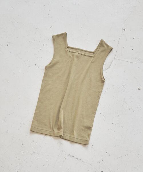 coen（コーエン）の「スクエアリブタンクトップ（タンクトップ・レディース・オリーブ/オフホワイト/ブラック/ロイヤルブルー・M/L）」の3枚目の写真
