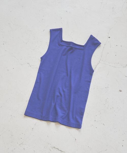 coen（コーエン）の「スクエアリブタンクトップ（タンクトップ・レディース・オリーブ/オフホワイト/ブラック/ロイヤルブルー・M/L）」の4枚目の写真