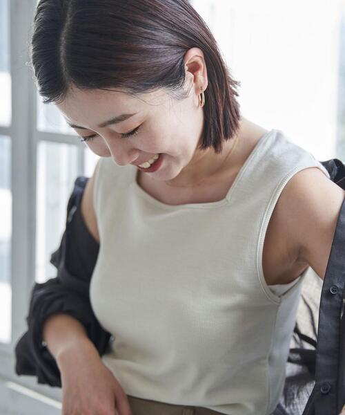 coen（コーエン）の「スクエアリブタンクトップ（タンクトップ・レディース・オリーブ/オフホワイト/ブラック/ロイヤルブルー・M/L）」の17枚目の写真