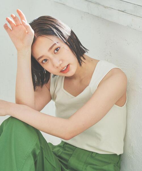 coen（コーエン）の「スクエアリブタンクトップ（タンクトップ・レディース・オリーブ/オフホワイト/ブラック/ロイヤルブルー・M/L）」の14枚目の写真