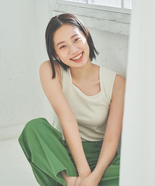 coen（コーエン）の「スクエアリブタンクトップ（タンクトップ・レディース・オリーブ/オフホワイト/ブラック/ロイヤルブルー・M/L）」の10枚目の写真