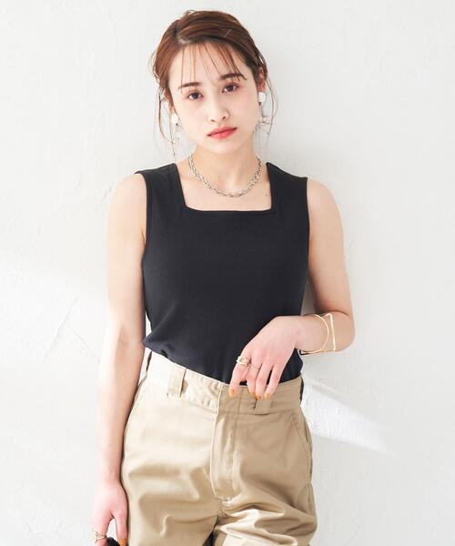 coen（コーエン）の「スクエアリブタンクトップ（タンクトップ・レディース・オリーブ/オフホワイト/ブラック/ロイヤルブルー・M/L）」の19枚目の写真