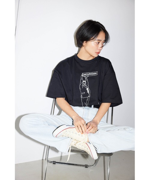 WoM（ワム）の「WOM CIRCULATION T SHIRT（Tシャツ/カットソー・レディース・オフホワイト/ブラック・SMALL/LARGE/MEDIUM）」の2枚目の写真