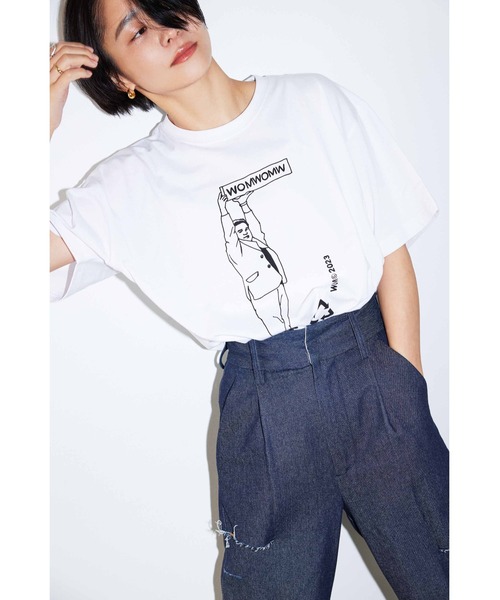 WoM（ワム）の「WOM CIRCULATION T SHIRT（Tシャツ/カットソー・レディース・オフホワイト/ブラック・SMALL/LARGE/MEDIUM）」の6枚目の写真