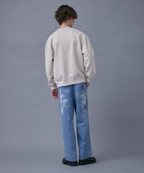 PUBLIC TOKYO(パブリックトウキョウ)の「ペイントデニムパンツ(デニムパンツ・メンズ・インディゴブルー・1/2)」の4枚目の写真