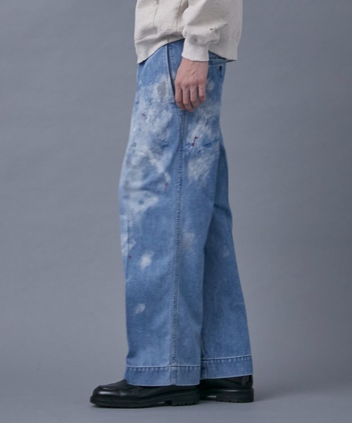 PUBLIC TOKYO(パブリックトウキョウ)の「ペイントデニムパンツ(デニムパンツ・メンズ・インディゴブルー・1/2)」の5枚目の写真