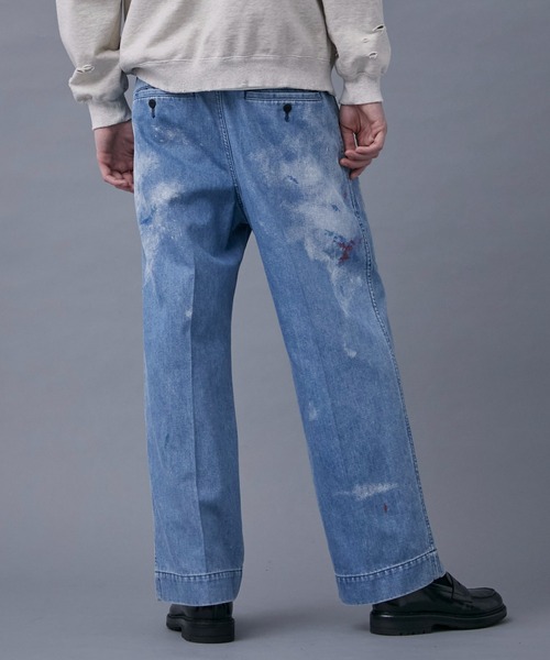 PUBLIC TOKYO(パブリックトウキョウ)の「ペイントデニムパンツ(デニムパンツ・メンズ・インディゴブルー・1/2)」の6枚目の写真