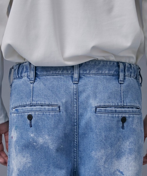 PUBLIC TOKYO(パブリックトウキョウ)の「ペイントデニムパンツ(デニムパンツ・メンズ・インディゴブルー・1/2)」の11枚目の写真