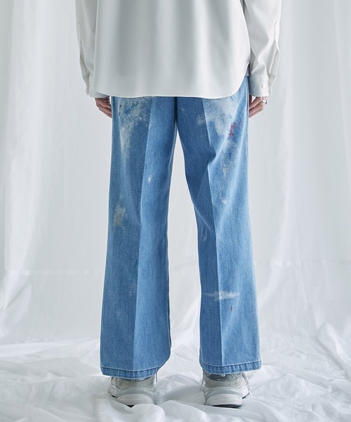 PUBLIC TOKYO(パブリックトウキョウ)の「ペイントデニムパンツ(デニムパンツ・メンズ・インディゴブルー・1/2)」の14枚目の写真