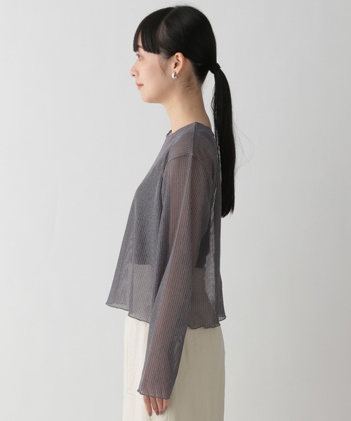 LOWRYS FARM(ローリーズファーム)の「【前後着用可能】2WAYシアーラッセルロングスリーブ 191371(シャツ/ブラウス・レディース・グレー/ブルー/アイボリー/グレー系その他2/ベージュ/ブラック・FREE)」の21枚目の写真