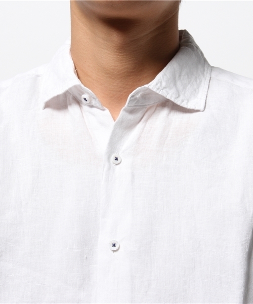 EDIFICE（エディフィス）の「◇リネンデラベカッタウェイ（シャツ/ブラウス・メンズ・ホワイト/ベージュ/ネイビー/オレンジ・SMALL/LARGE/MEDIUM）」の8枚目の写真