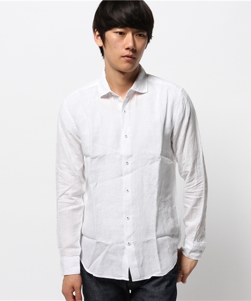 EDIFICE（エディフィス）の「◇リネンデラベカッタウェイ（シャツ/ブラウス・メンズ・ホワイト/ベージュ/ネイビー/オレンジ・SMALL/LARGE/MEDIUM）」の13枚目の写真