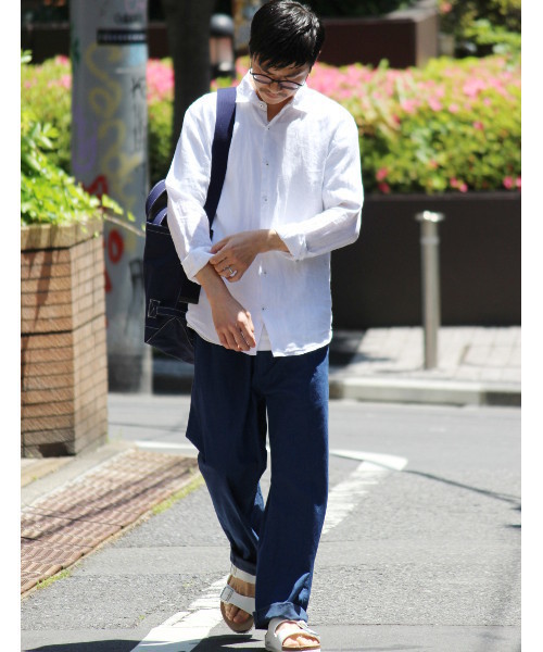 EDIFICE（エディフィス）の「◇リネンデラベカッタウェイ（シャツ/ブラウス・メンズ・ホワイト/ベージュ/ネイビー/オレンジ・SMALL/LARGE/MEDIUM）」の14枚目の写真